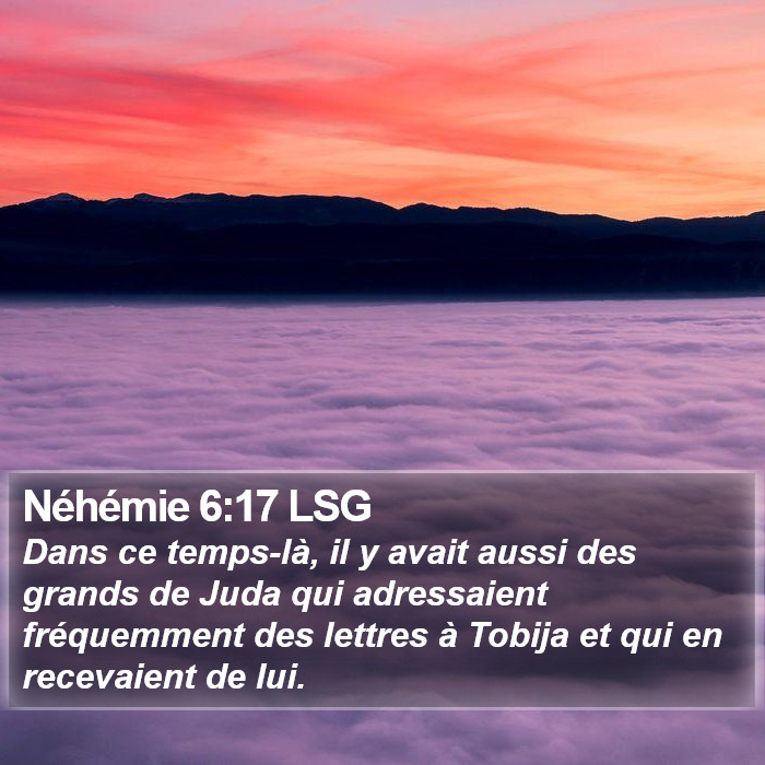 Néhémie 6:17 LSG Bible Study