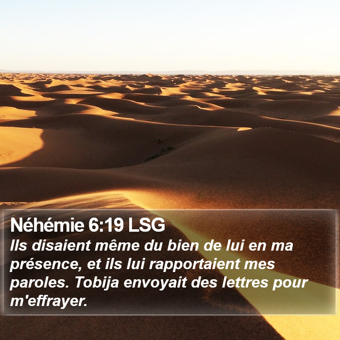 Néhémie 6:19 LSG Bible Study