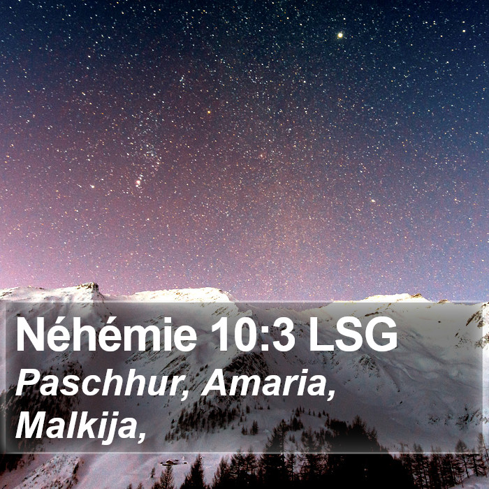 Néhémie 10:3 LSG Bible Study