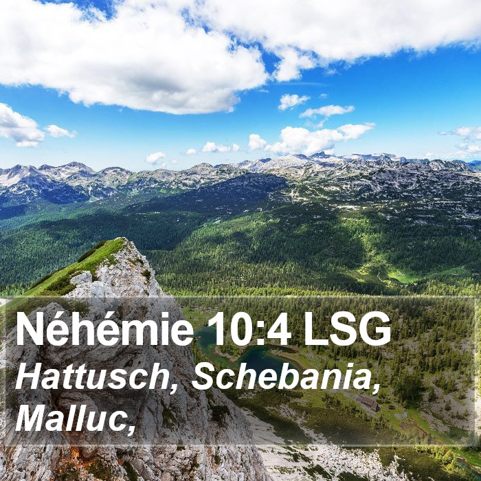 Néhémie 10:4 LSG Bible Study