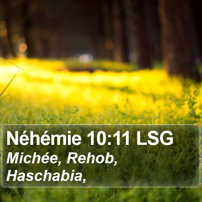 Néhémie 10:11 LSG Bible Study