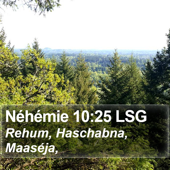 Néhémie 10:25 LSG Bible Study