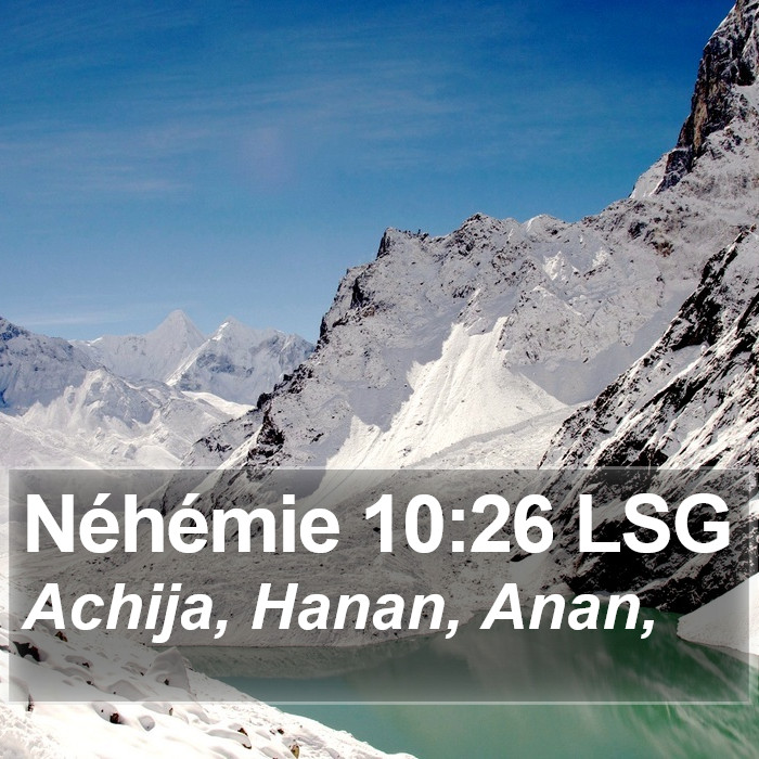 Néhémie 10:26 LSG Bible Study