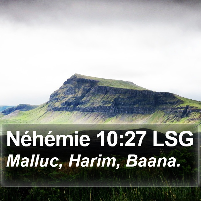 Néhémie 10:27 LSG Bible Study