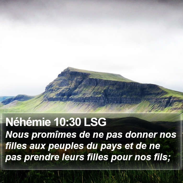 Néhémie 10:30 LSG Bible Study