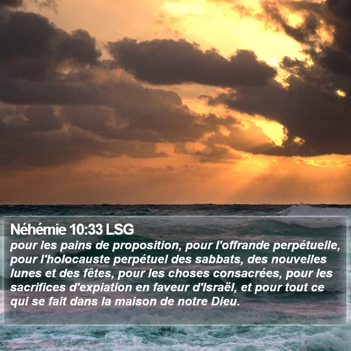Néhémie 10:33 LSG Bible Study
