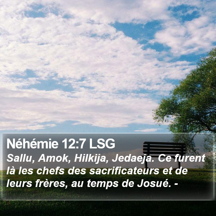 Néhémie 12:7 LSG Bible Study
