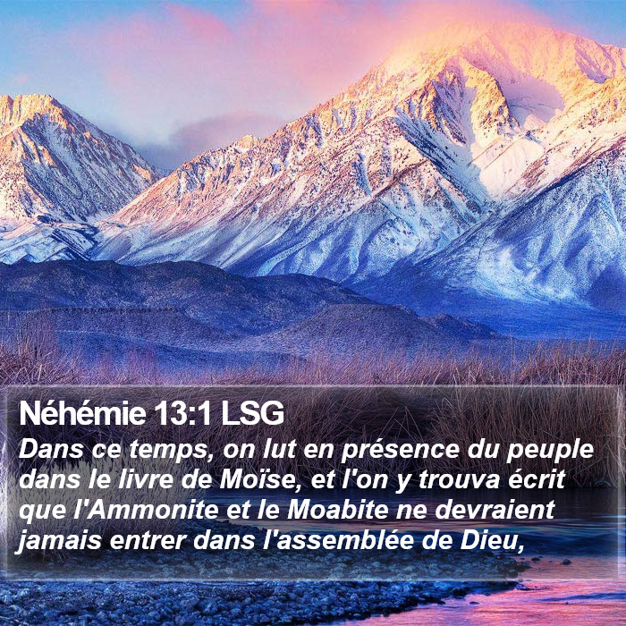 Néhémie 13:1 LSG Bible Study