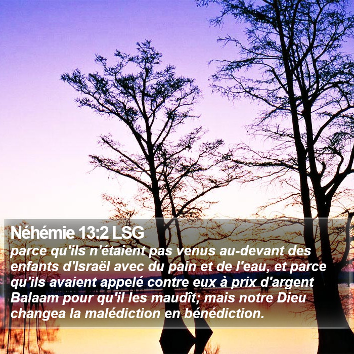 Néhémie 13:2 LSG Bible Study