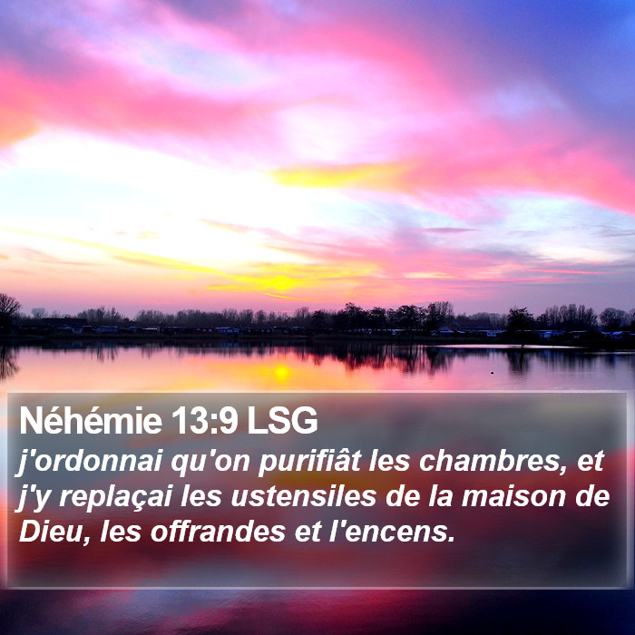 Néhémie 13:9 LSG Bible Study