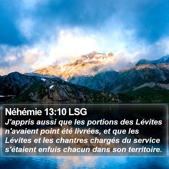 Néhémie 13:10 LSG Bible Study