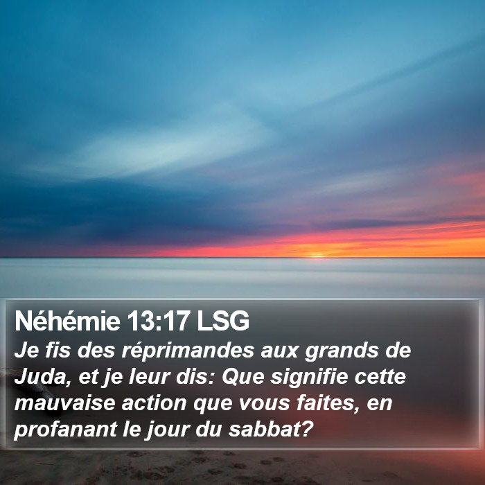 Néhémie 13:17 LSG Bible Study