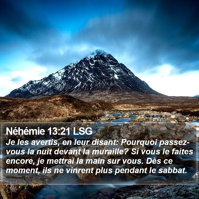 Néhémie 13:21 LSG Bible Study