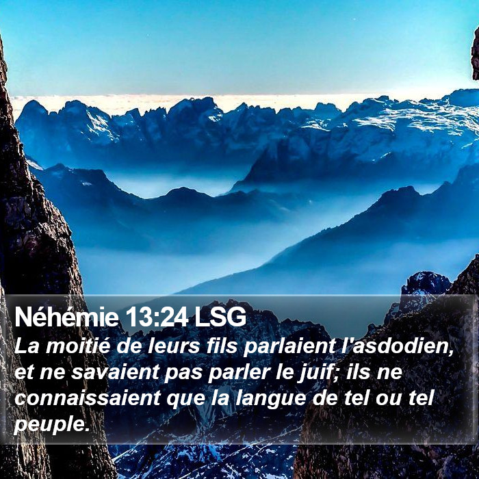 Néhémie 13:24 LSG Bible Study