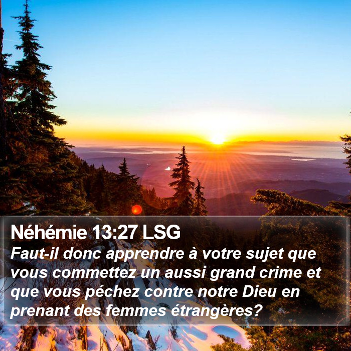 Néhémie 13:27 LSG Bible Study