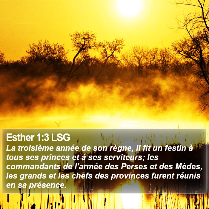 Esther 1:3 LSG Bible Study