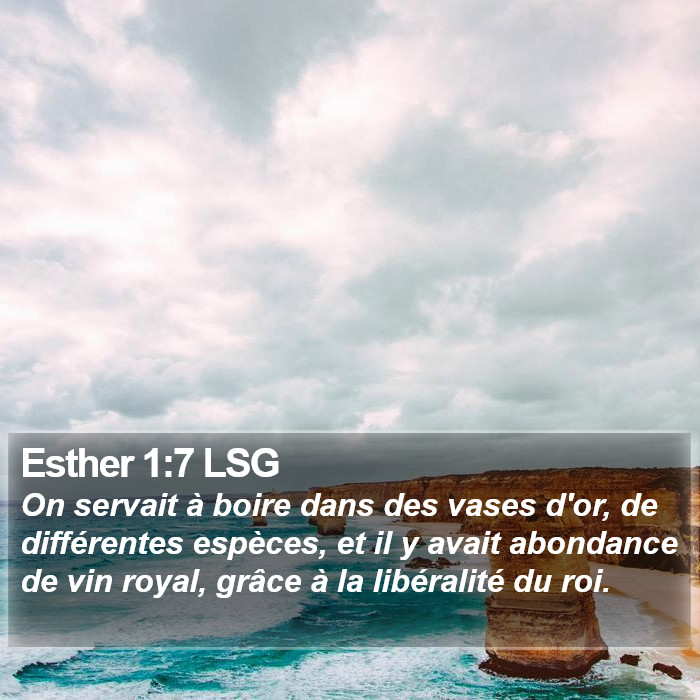 Esther 1:7 LSG Bible Study