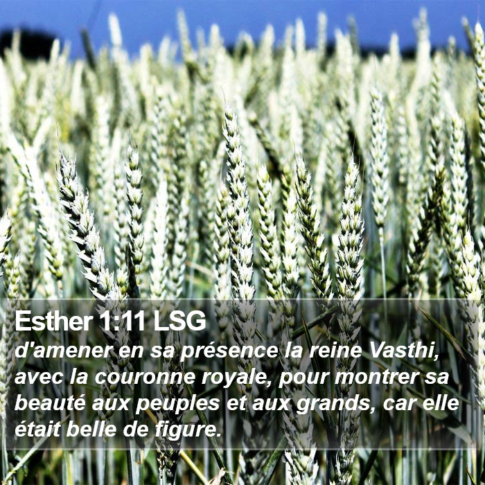 Esther 1:11 LSG Bible Study