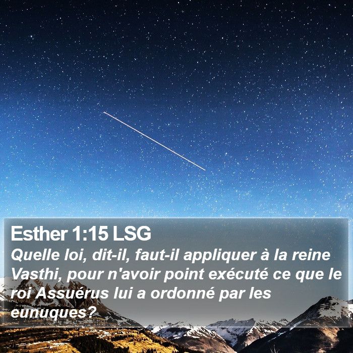 Esther 1:15 LSG Bible Study