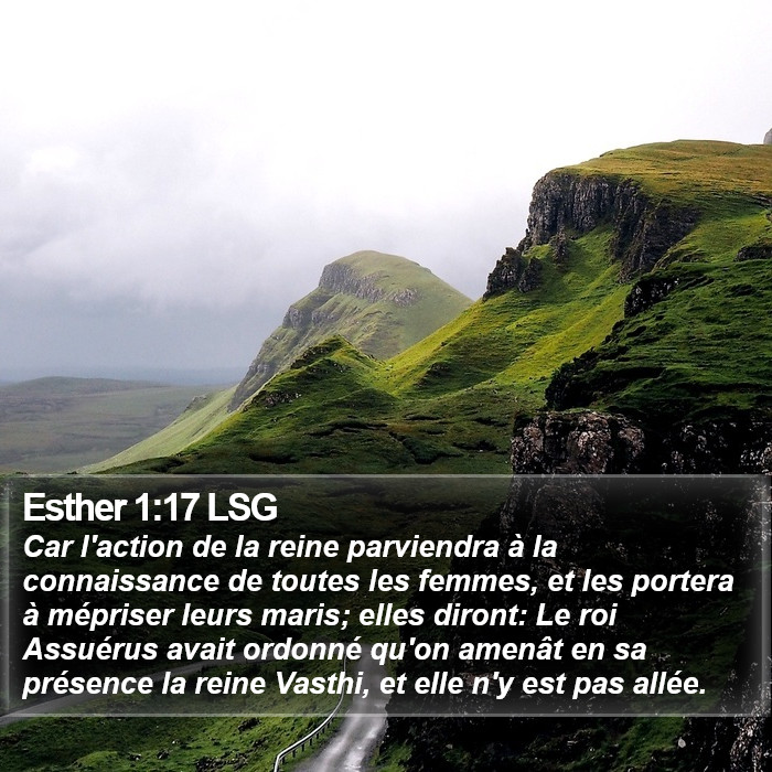 Esther 1:17 LSG Bible Study