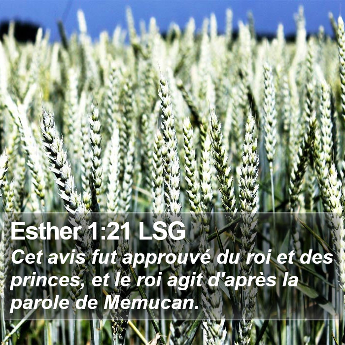 Esther 1:21 LSG Bible Study