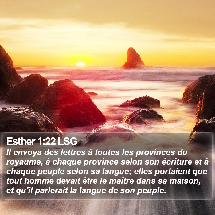 Esther 1:22 LSG Bible Study