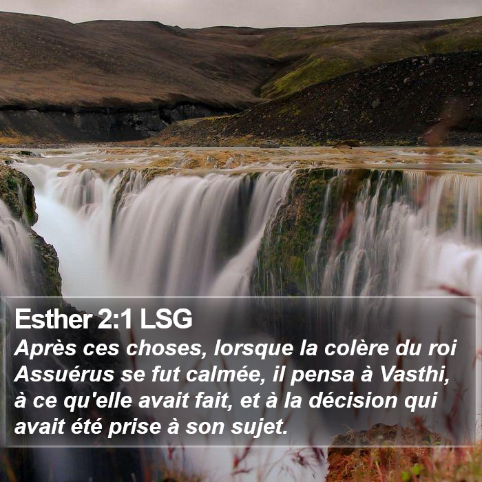 Esther 2:1 LSG Bible Study