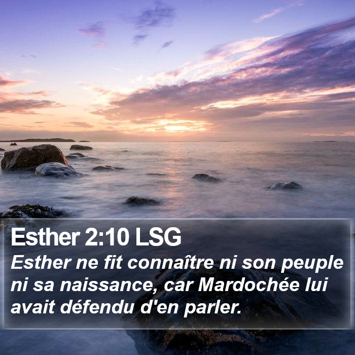 Esther 2:10 LSG Bible Study