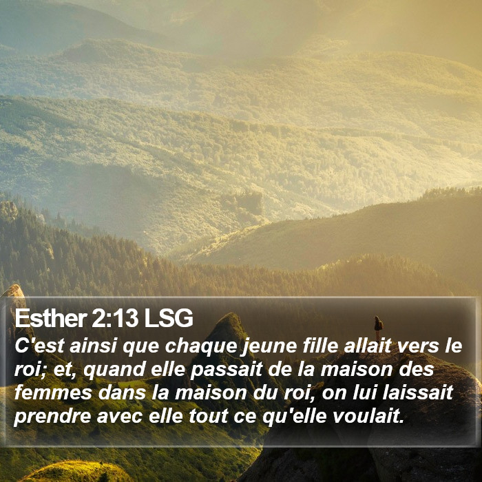 Esther 2:13 LSG Bible Study