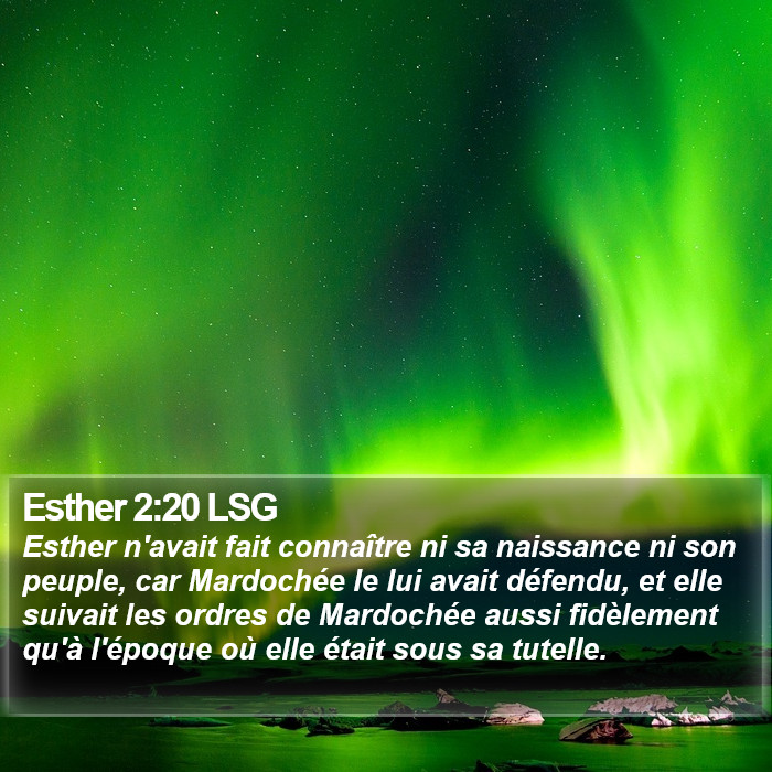 Esther 2:20 LSG Bible Study