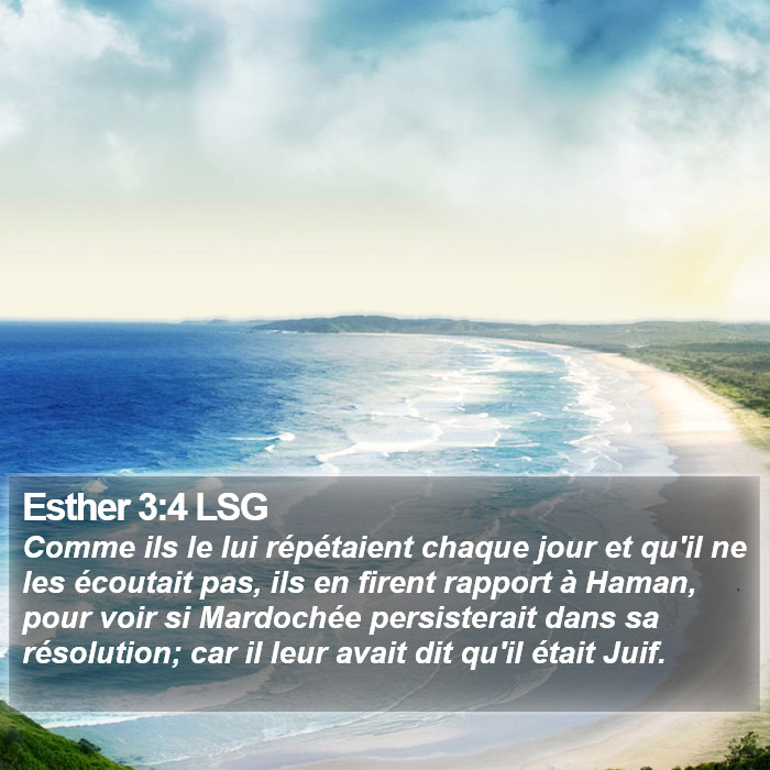 Esther 3:4 LSG Bible Study