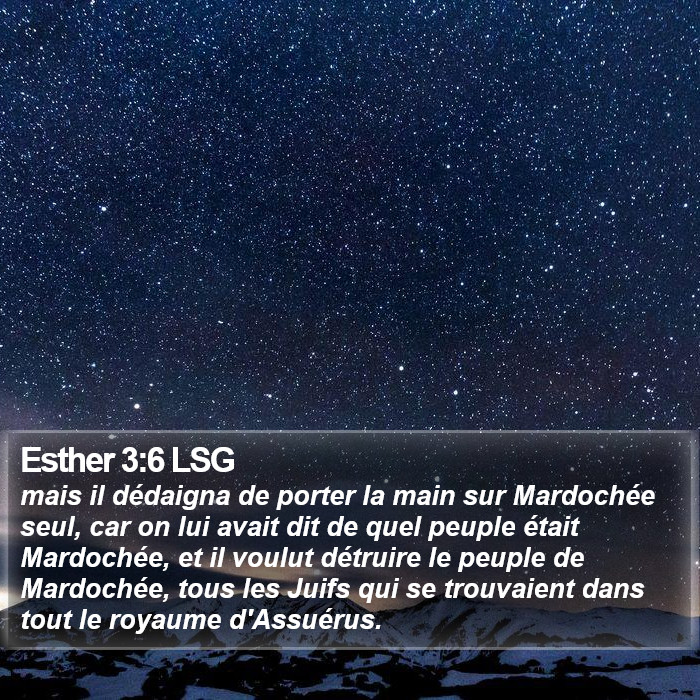 Esther 3:6 LSG Bible Study