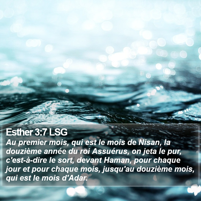 Esther 3:7 LSG Bible Study