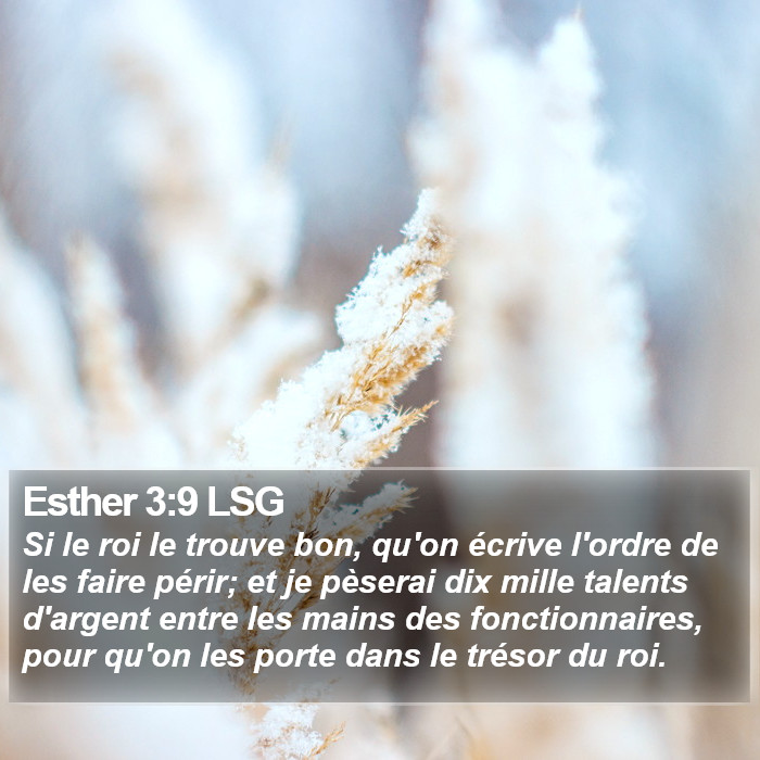 Esther 3:9 LSG Bible Study