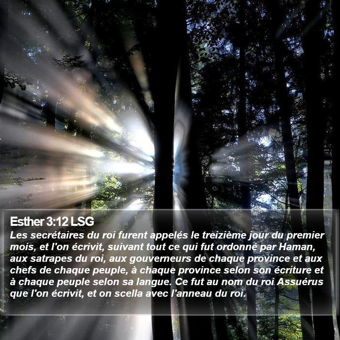 Esther 3:12 LSG Bible Study