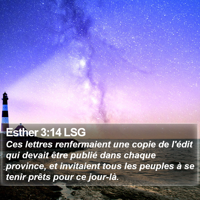 Esther 3:14 LSG Bible Study