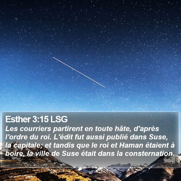 Esther 3:15 LSG Bible Study
