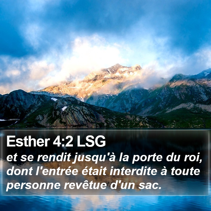 Esther 4:2 LSG Bible Study
