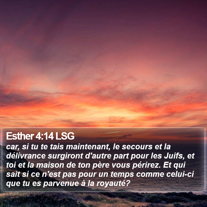 Esther 4:14 LSG Bible Study