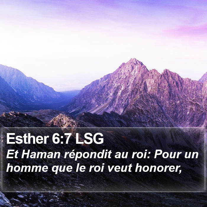 Esther 6:7 LSG Bible Study