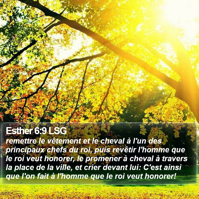 Esther 6:9 LSG Bible Study