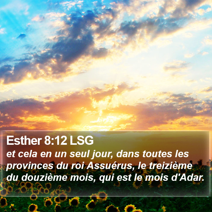 Esther 8:12 LSG Bible Study