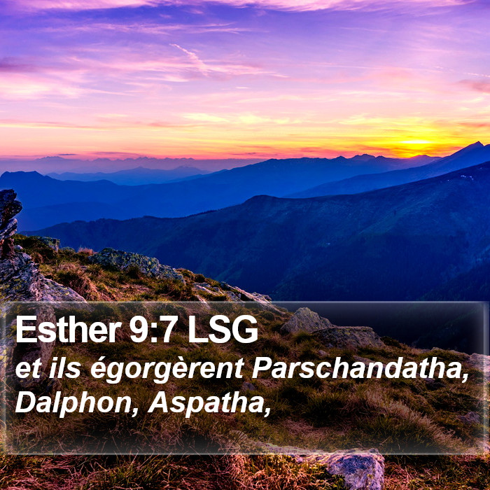 Esther 9:7 LSG Bible Study