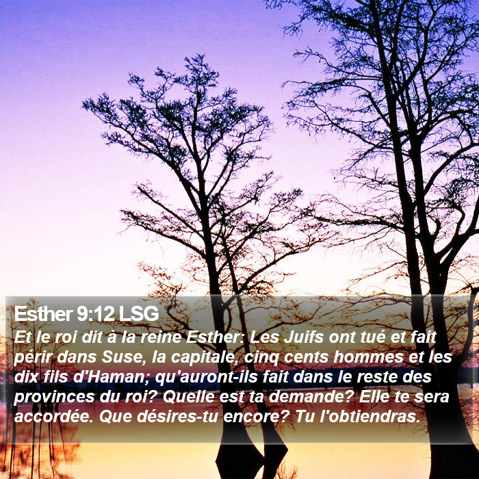 Esther 9:12 LSG Bible Study