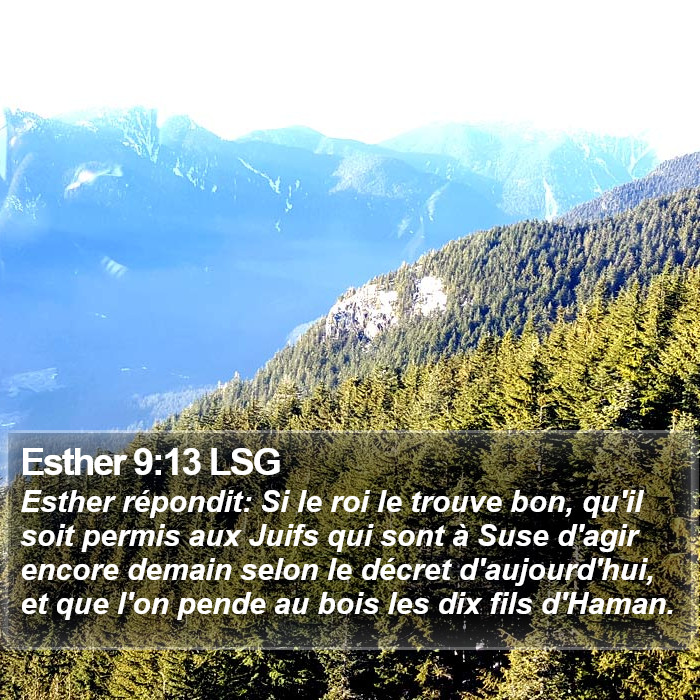 Esther 9:13 LSG Bible Study