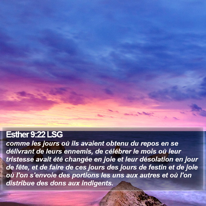 Esther 9:22 LSG Bible Study