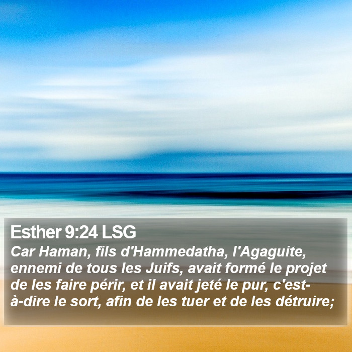 Esther 9:24 LSG Bible Study