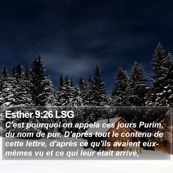 Esther 9:26 LSG Bible Study