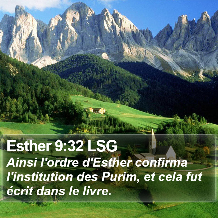 Esther 9:32 LSG Bible Study
