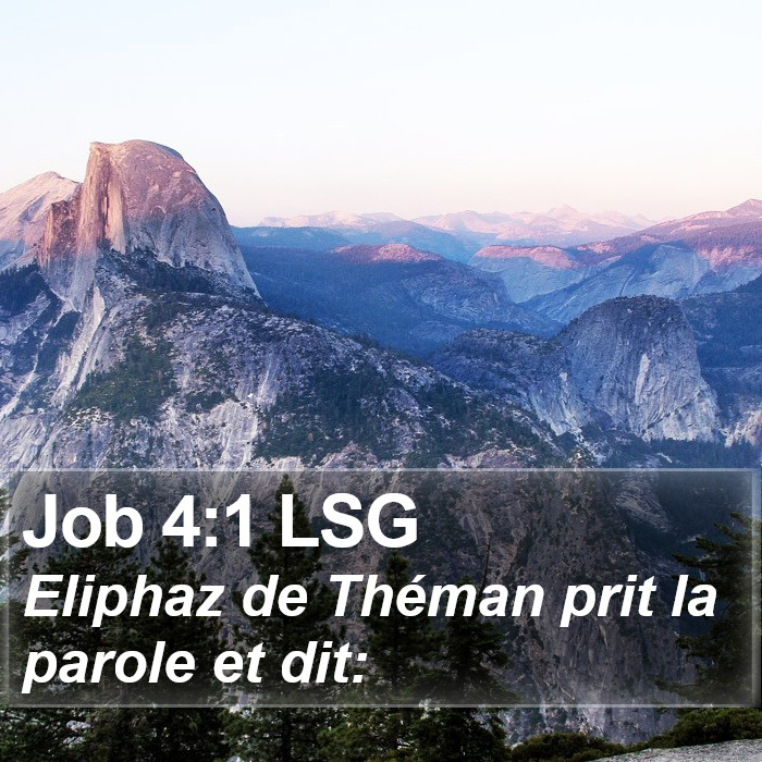 Job 4:1 LSG Bible Study